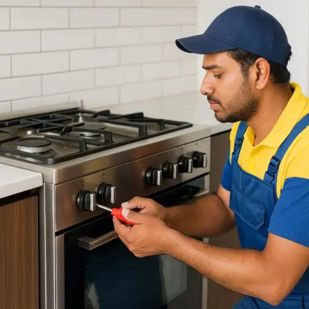 Kitchen with gas stove
